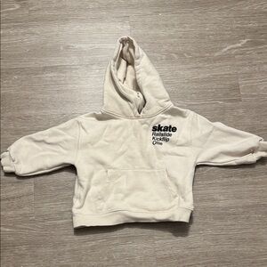 Zara Cream Hoodie with Skate Text